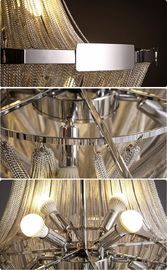 Hot Jual Luxury Large Hotel chandelier modern Interior logam warna krom nikel rantai Chandelier ringan untuk Villas Hotel