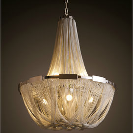 Hot Jual Luxury Large Hotel chandelier modern Interior logam warna krom nikel rantai Chandelier ringan untuk Villas Hotel