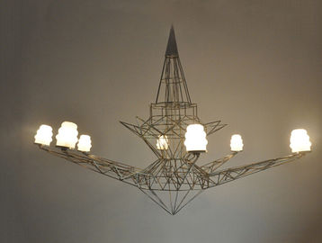 Menara Eiffel Chandelier Huge Chandelier Modern Hotel Pencahayaan 40 W Hitam Kaca Chandelier
