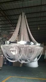 Villa mewah Chandelier modern besar Interior Chrome Logam Rantai Suspension Pencahayaan