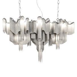 Modern Aluminium Hotel Chandelier Stainless Steel Chandelier Lampu
