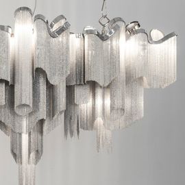 Modern Aluminium Hotel Chandelier Stainless Steel Chandelier Lampu