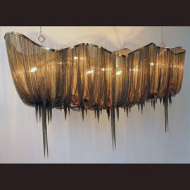 Interior Decoration Kaca Jatuhkan Chandelier lebar Chandelier Sliver Hotel