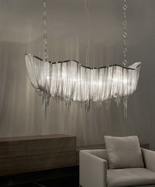 Interior Decoration Kaca Jatuhkan Chandelier lebar Chandelier Sliver Hotel