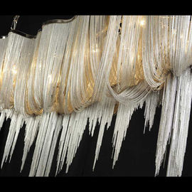 Interior Decoration Kaca Jatuhkan Chandelier lebar Chandelier Sliver Hotel