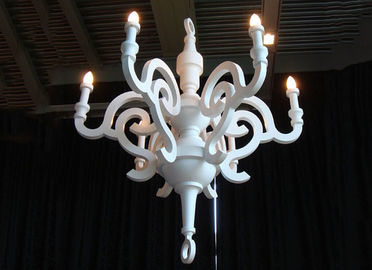 Max 40W White Hotel Chandelier Resin / Kayu Chandelier Untuk Restaurant / Hotel Dekoratif