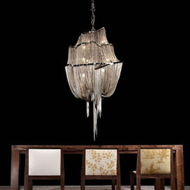 Perak Kontemporer Hotel Chandelier Rantai Chandelier Lampu