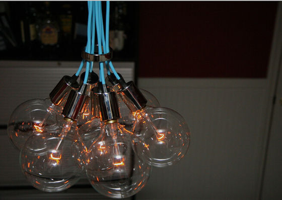 Aluminium Kaca Bola Chandelier 19 Kepala E27 Lampu Untuk Dekorasi Kamar