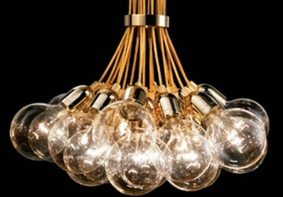 Aluminium Kaca Bola Chandelier 19 Kepala E27 Lampu Untuk Dekorasi Kamar