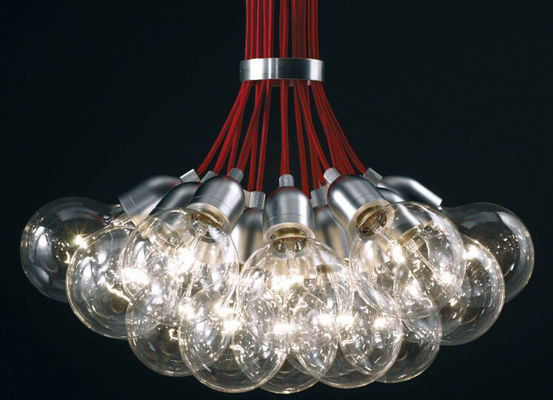 Aluminium Kaca Bola Chandelier 19 Kepala E27 Lampu Untuk Dekorasi Kamar