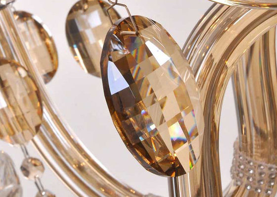 Luxury Art Glass modern Chandelier besar Hotel dengan Disadur Cognac 1500W