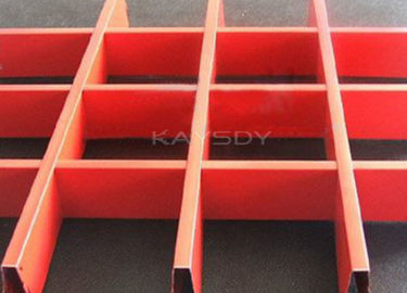Warna Fireproof Suspensi Grid Aluminium langit-langit atau kustom jaringan langit-langit stainless steel