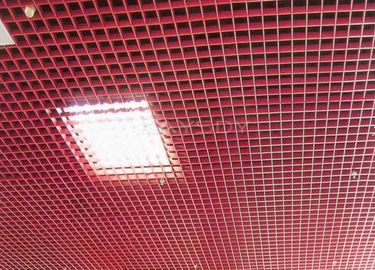 Warna Fireproof Suspensi Grid Aluminium langit-langit atau kustom jaringan langit-langit stainless steel