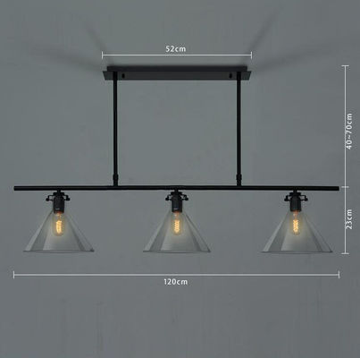 Elegan canggih Gantung Ceiling Lights Chandelier dengan Tiga Kaca Sangkakala
