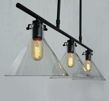 Elegan canggih Gantung Ceiling Lights Chandelier dengan Tiga Kaca Sangkakala