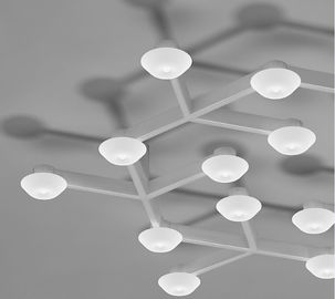 17 Lampu LED Net Lingkaran Lights Hanging langit-langit dengan Warm White LED