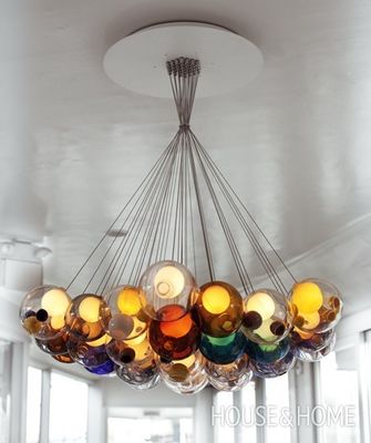Kreatif Dua Glass Cover Lampu Gantung Ceiling LED G9 Colorful Pendant Lamp