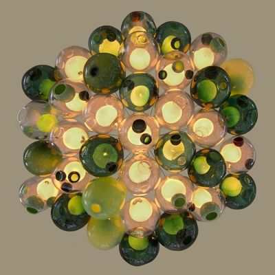 Kreatif Dua Glass Cover Lampu Gantung Ceiling LED G9 Colorful Pendant Lamp
