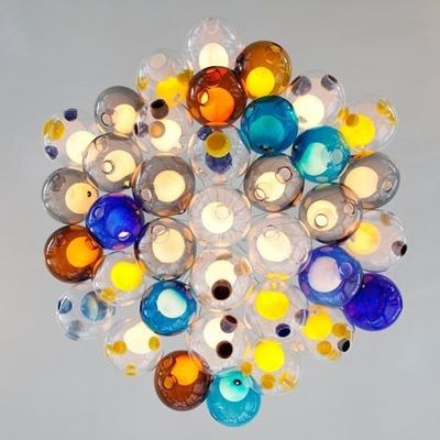 Kreatif Dua Glass Cover Lampu Gantung Ceiling LED G9 Colorful Pendant Lamp