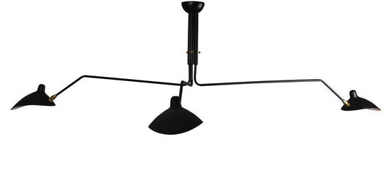 Hitam Ceiling Lights, Fancy Iron Tiga Curved lengan langit-langit Chandelier Lampu