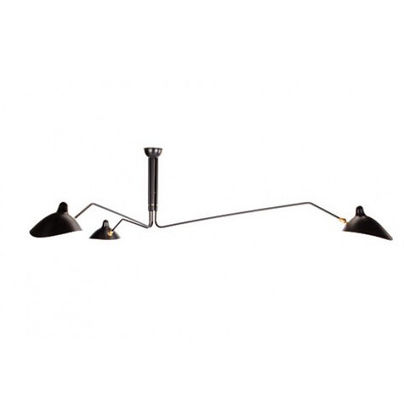 Hitam Ceiling Lights, Fancy Iron Tiga Curved lengan langit-langit Chandelier Lampu