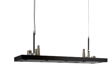 Logam Rectangular Plat Pulau Led Chandelier Lampu 8 Lights G4 Hanging langit-langit