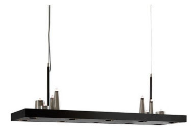 Logam Rectangular Plat Pulau Led Chandelier Lampu 8 Lights G4 Hanging langit-langit