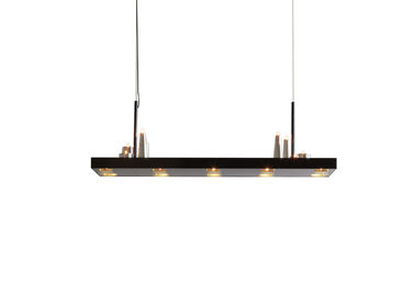 Logam Rectangular Plat Pulau Led Chandelier Lampu 8 Lights G4 Hanging langit-langit