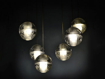 Modern Kristal Kaca Bola Hanging Pendant Lampu LED Hias Chandelier