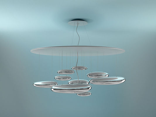 Modern Skydro Led Chandelier Lampu Chrome Dengan ABS Seng + paduan Bahan Untuk Dekorasi Commercial Lighting