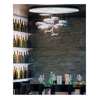 Modern Skydro Led Chandelier Lampu Chrome Dengan ABS Seng + paduan Bahan Untuk Dekorasi Commercial Lighting