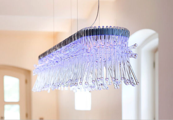 Trasparent Kaca Led Chandelier Lampu untuk Living Room Decoration