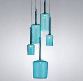 Warna Mode modern Led Chandelier, Kaca Botol Pendant Lamp G9