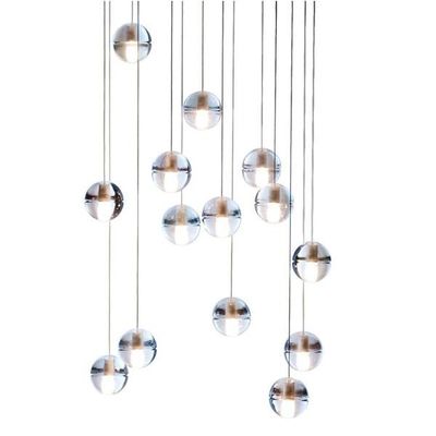 Jelas Kristal Kaca Bola Led Chandelier Lampu Transparan Ditangguhkan Pendant