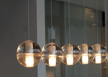 Transparan Lampu Chandelier Kristal Kaca Bola Led Pendant Pencahayaan