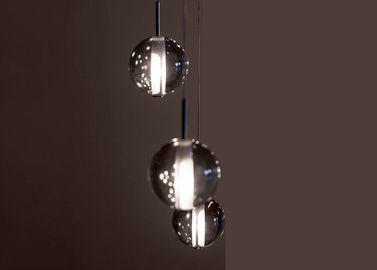 Transparan Lampu Chandelier Kristal Kaca Bola Led Pendant Pencahayaan