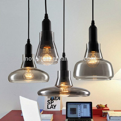 Indoor Dekorasi Lampu Led Untuk Chandelier asap abu-abu Pendant Lights Untuk Bar