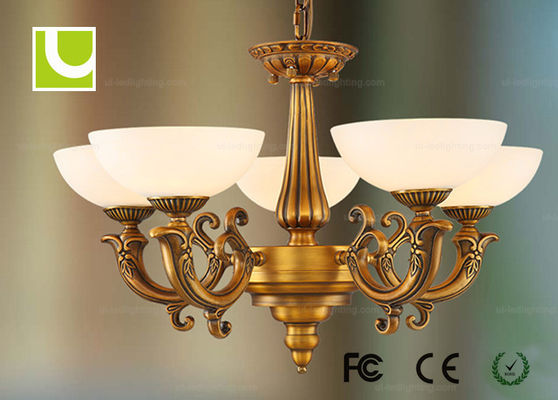 Retro Copper Dekoratif 5 PCS E27 LED Chandelier Lampu Untuk Hotel / Villa