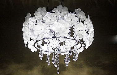 Lukisan Finishing K9 Kristal Chandelier Lampu Untuk Dining Room