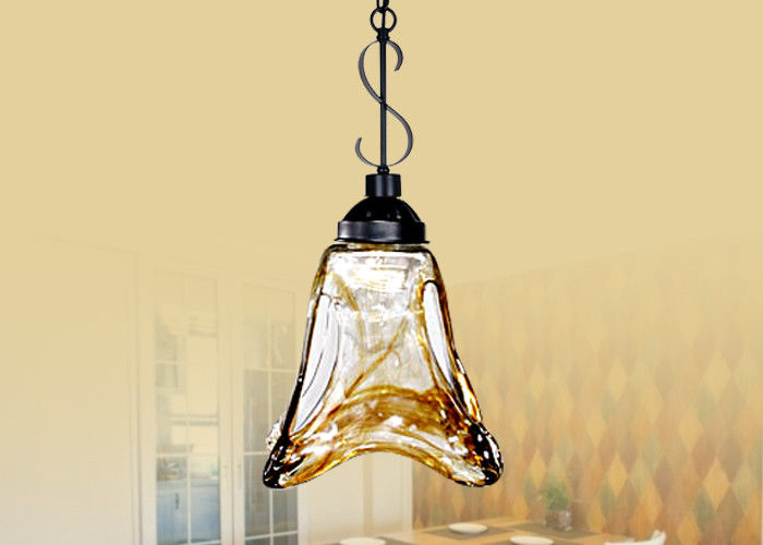 Chandelier Tempa tradisional Iron Chandelier / Amber Vintage Kaca Pendant